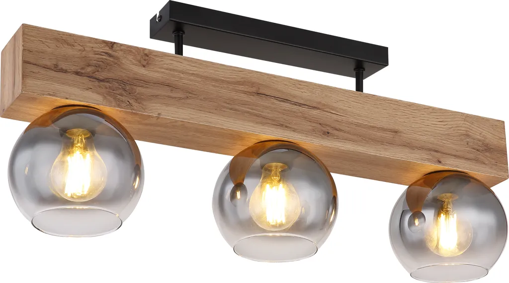 Globo Lighting|Lampada da soffitto in metallo nero opaco, 3x E27