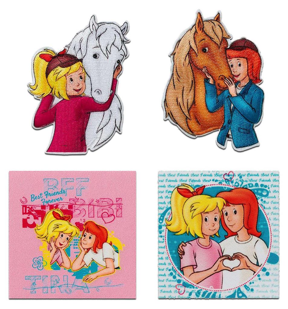 Mono-Quick Bibi & Tina © Set 4 Stück - Aufnäher, Bügelbild, Produktbild 