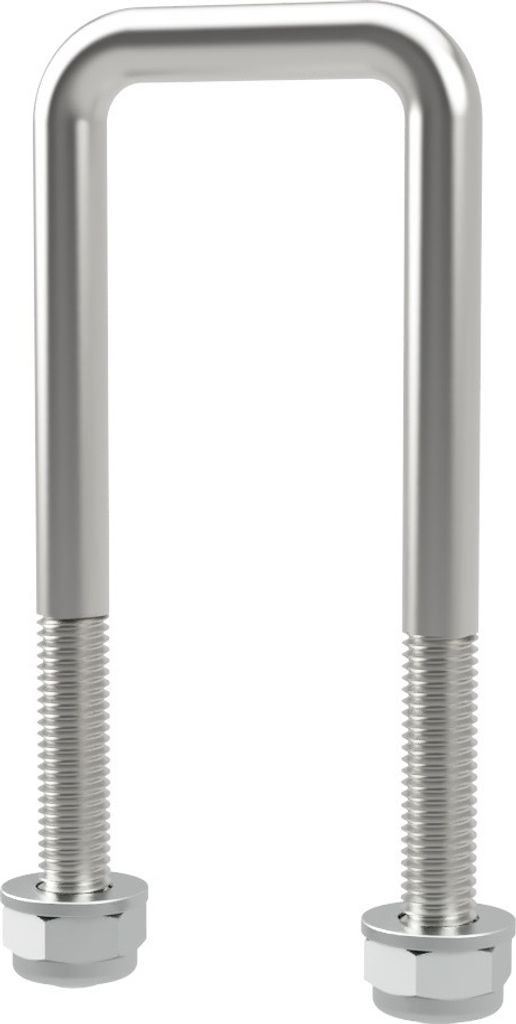 U-Bügelschraube M10 mit Stopmuttern Boot Sliphilfe Trailer verzinkt SUPROD, M10, LW=41, LH=120 mm