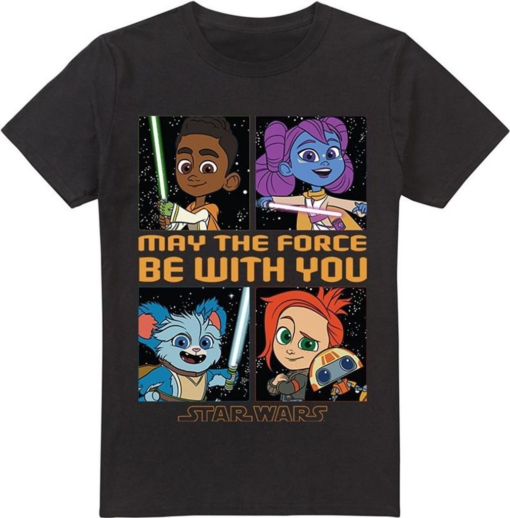 Star Wars - "Young Jedi Adventure Among The Stars" T-Shirt für Herren TV3409 (M) (Schwarz)