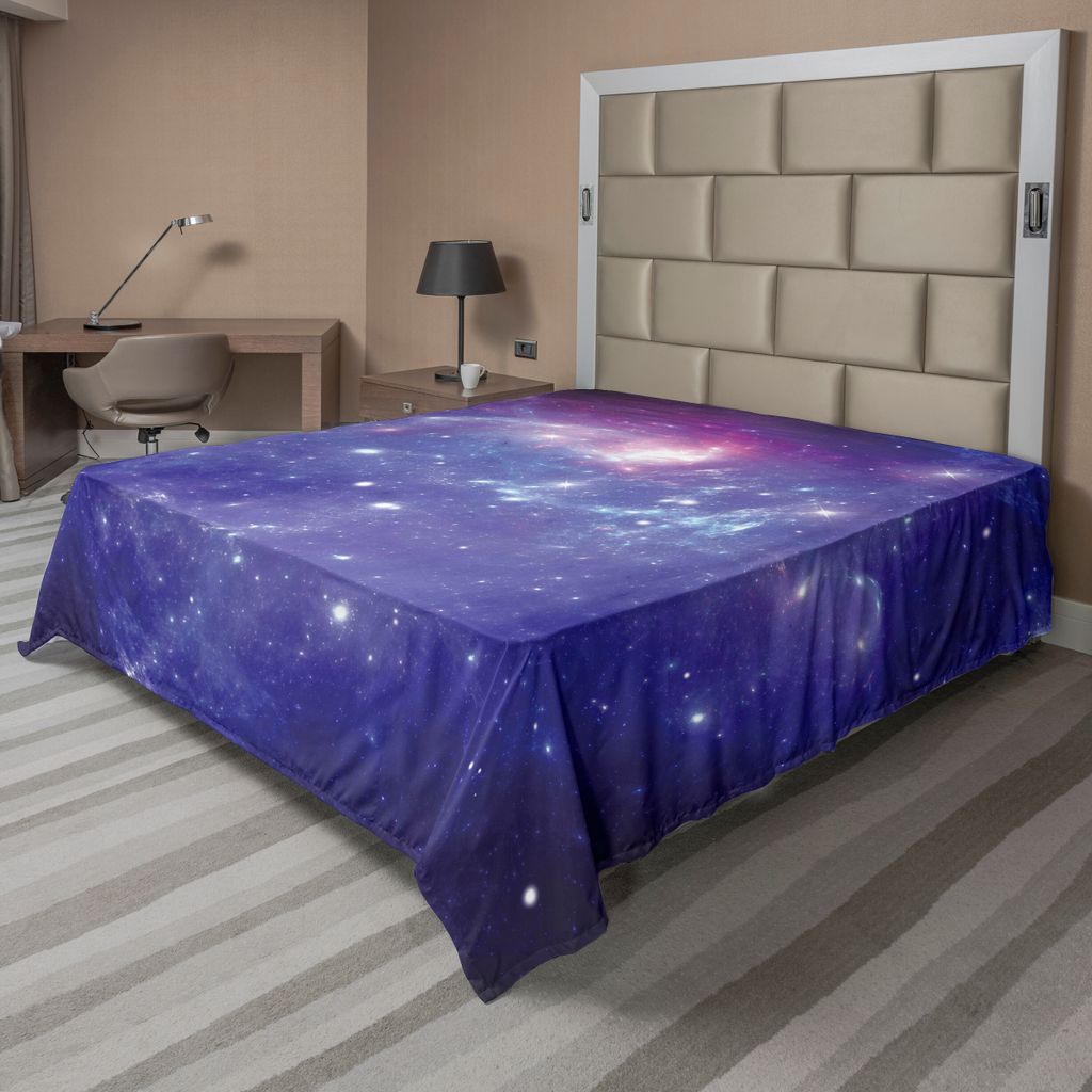 ABAKUHAUS Weltraum Bettlaken, Nebula Gas Cloud Staub Spiral Expanse Planet Galaxy System Milchstraße Inspiriert, weiches bequemes oberes Bettlaken...