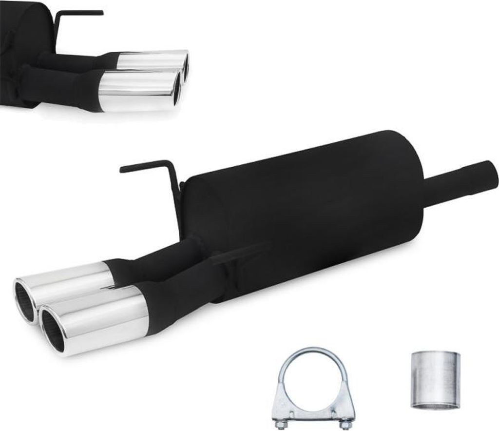 JOM Stahl Sportauspuff Auspuff Opel Astra H 2x oval gerade Edelstahl Endrohr