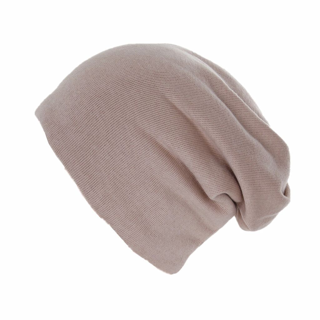 Strick Beanie Unifarbe Kamel-M