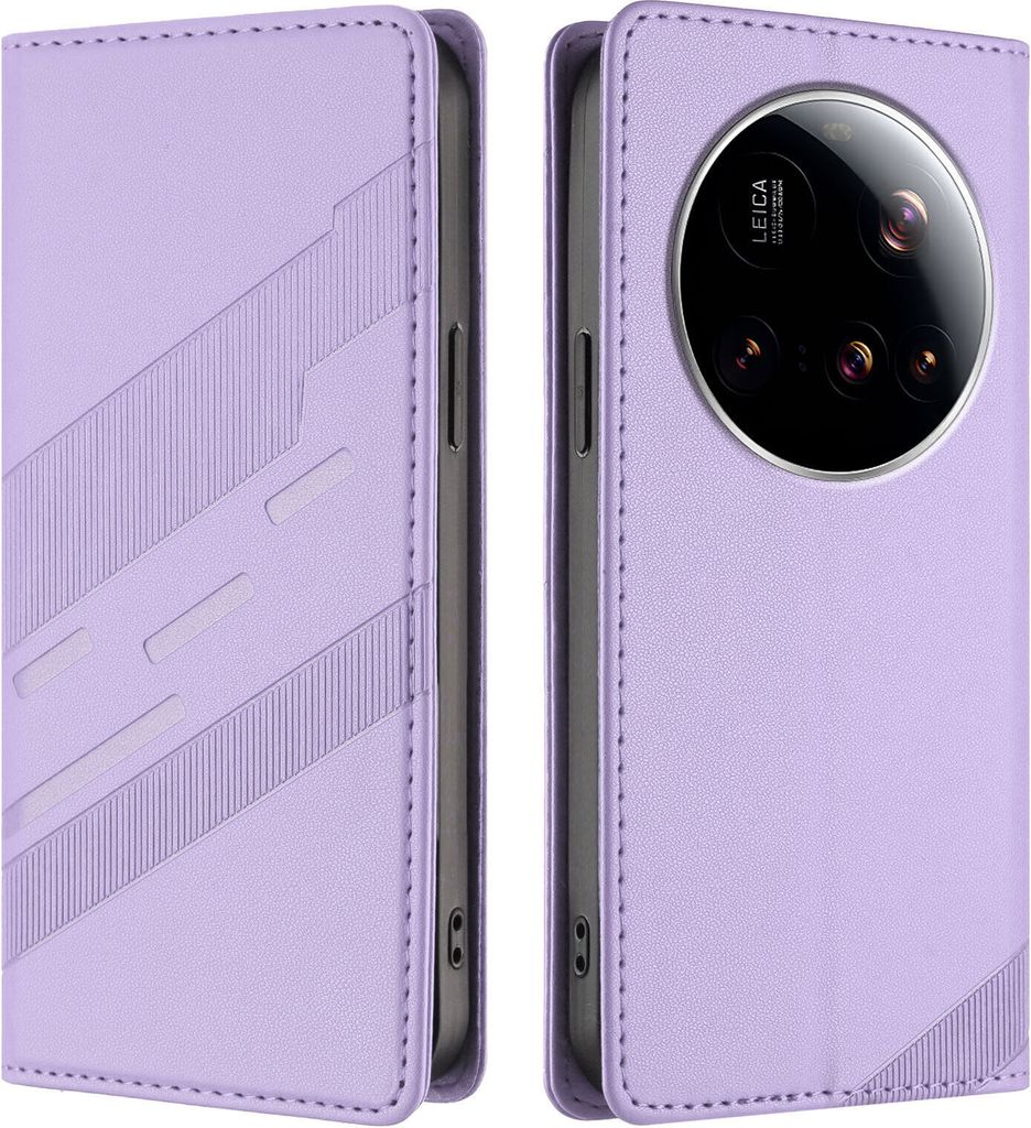 Hülle für Xiaomi 15 Ultra, Kunstleder Brieftaschen Handyhülle mit Kartenfach und Standfunktion Violett