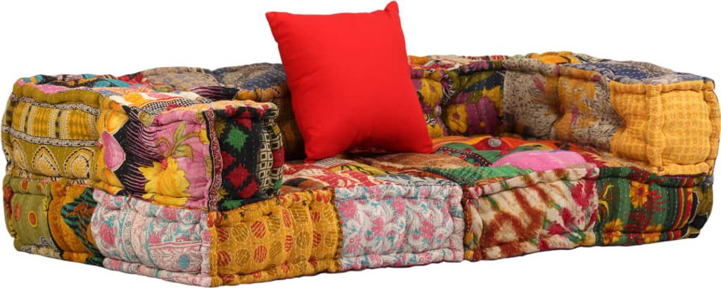 Möbel 2-Sitzer Modularer Pouf Patchwork Stoff - Gartenmöbelauflagen 244987