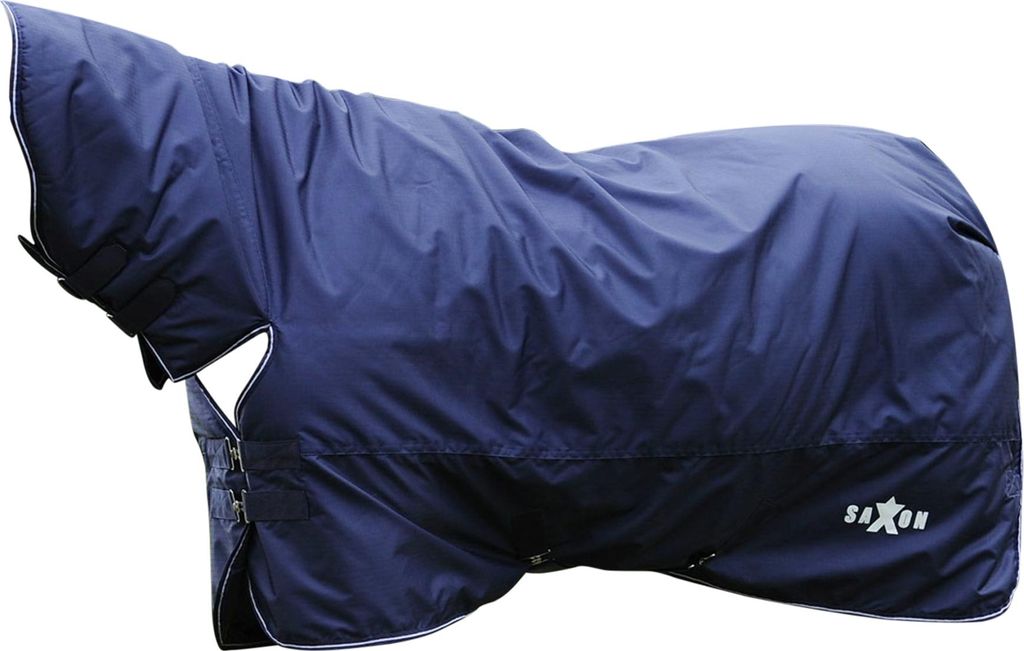 Saxon - "Defiant" Combo-Kragen Pferdedecke WB1607 (190,5cm) (Marineblau/Weiß)
