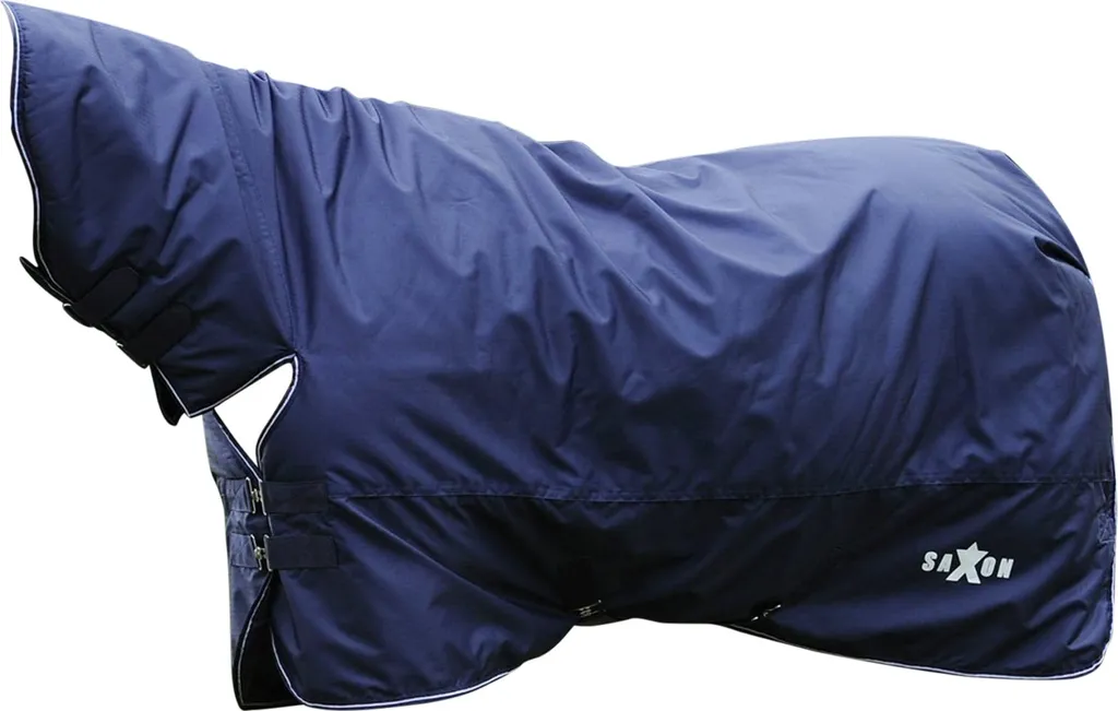 Couverture cheval Saxon Defiant 1200 deniers Combo 122cm Marine Blanc
