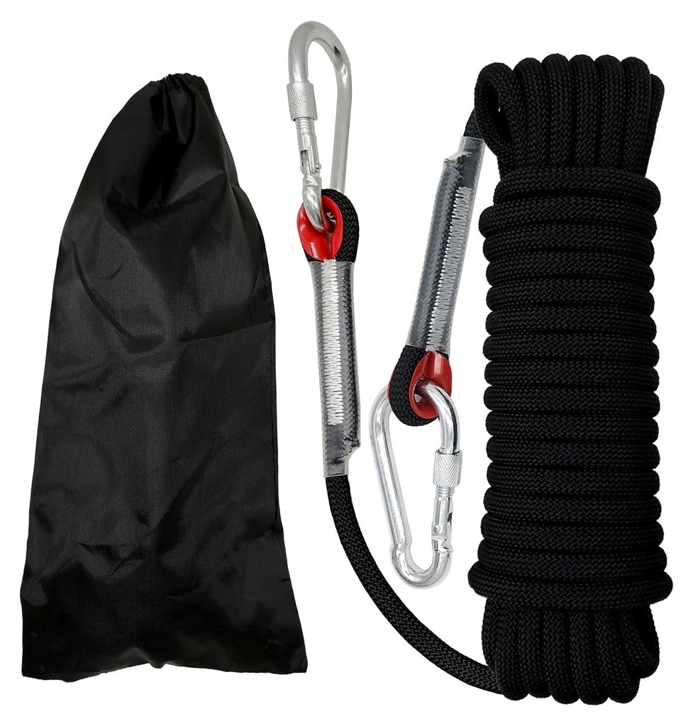 10mm Mehrzweckseil für Innen- und Außenbereich, Camping, Wandern, Bootfahren, Angeln, Heimwerkerarbeiten (Schwarz, 10m)