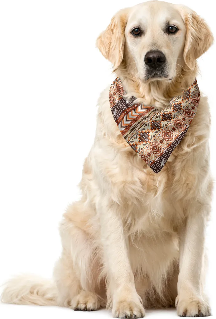 Bandana Cane ABAKUHAUS Resistente Lavabile 55x55 Tribale Arancio