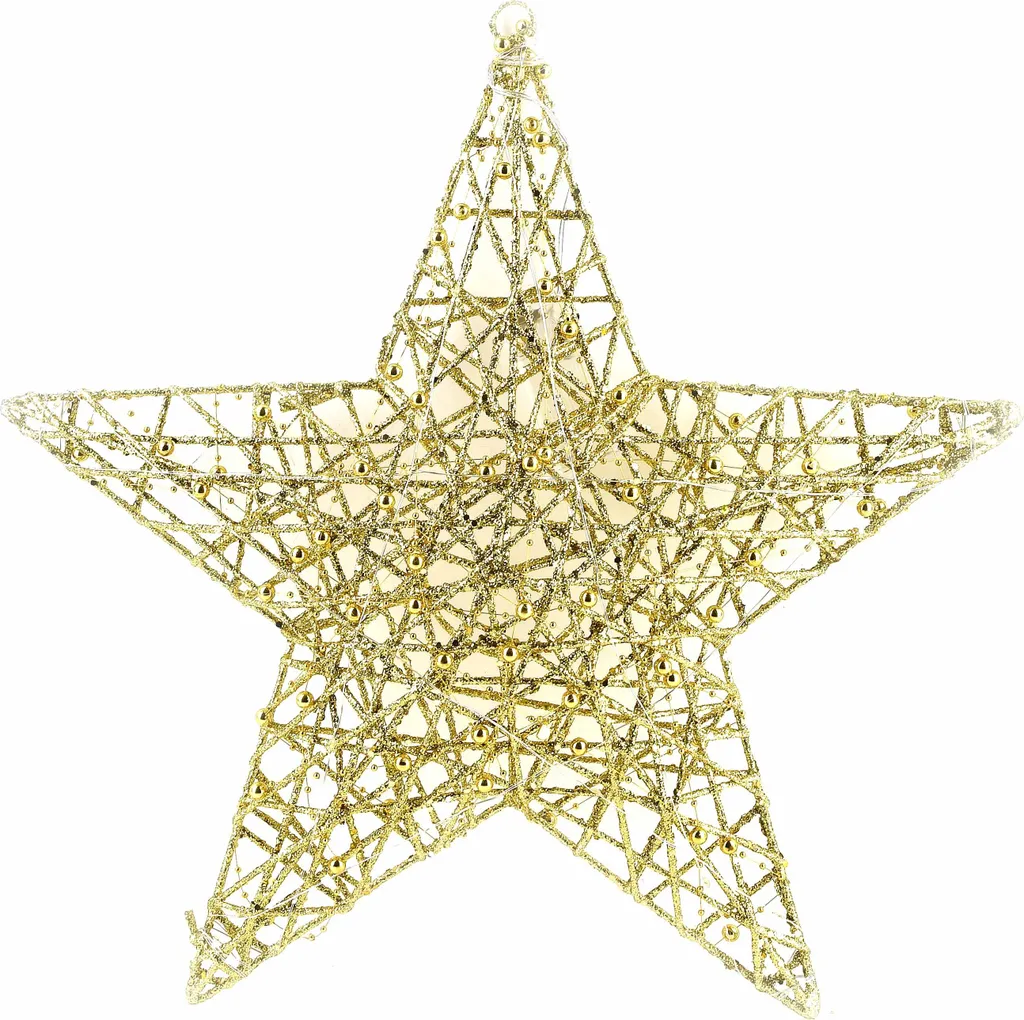 Étoile décorative LED Santa Lila dorée 45x6 cm pour ambiance festive