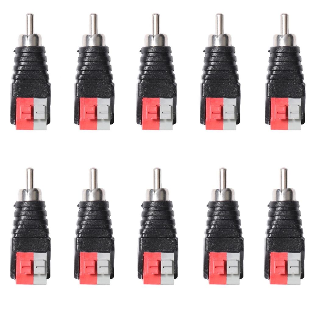 10 Stück RCA zu Lautsprecher Kabeladapter Phono Cinch Stecker