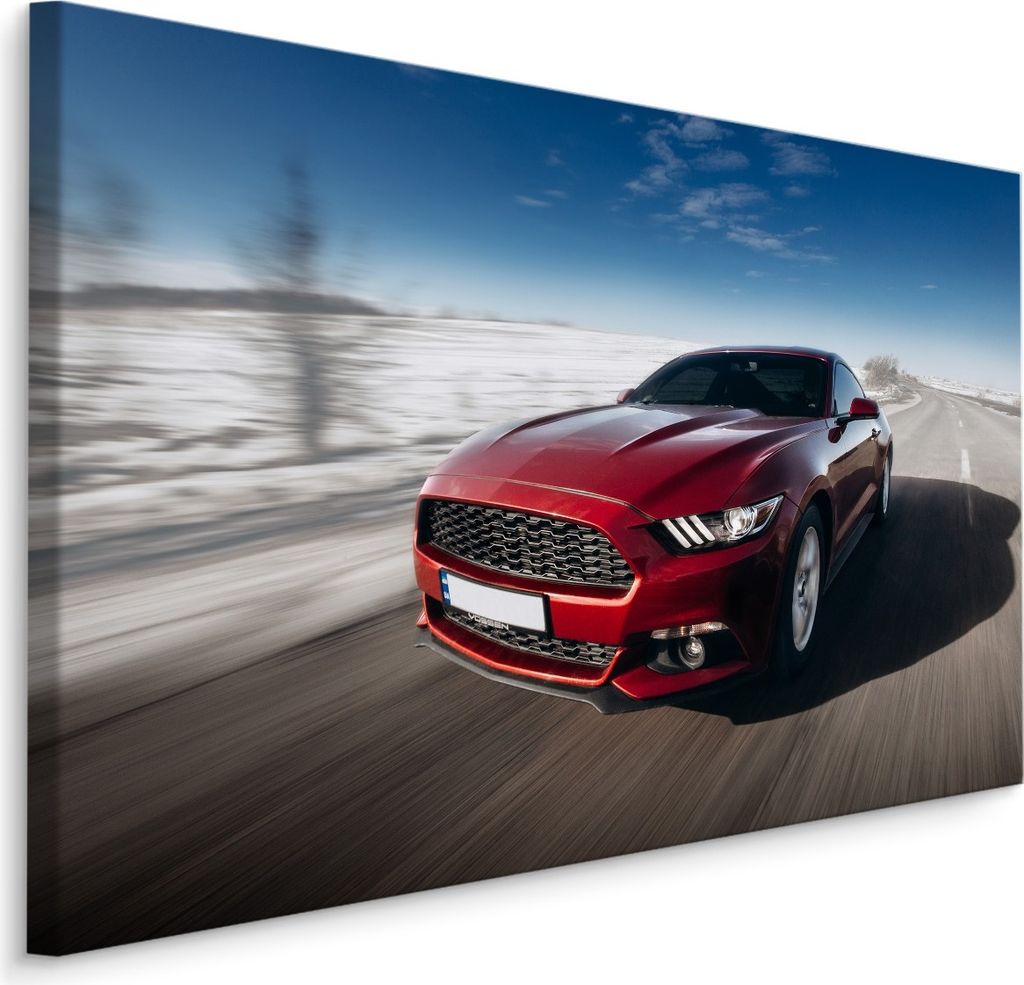 Fabelhafte Canvas LEINWAND BILDER 120x80 cm XXL Kunstdruck Sportwagen Fahrbahn Winter