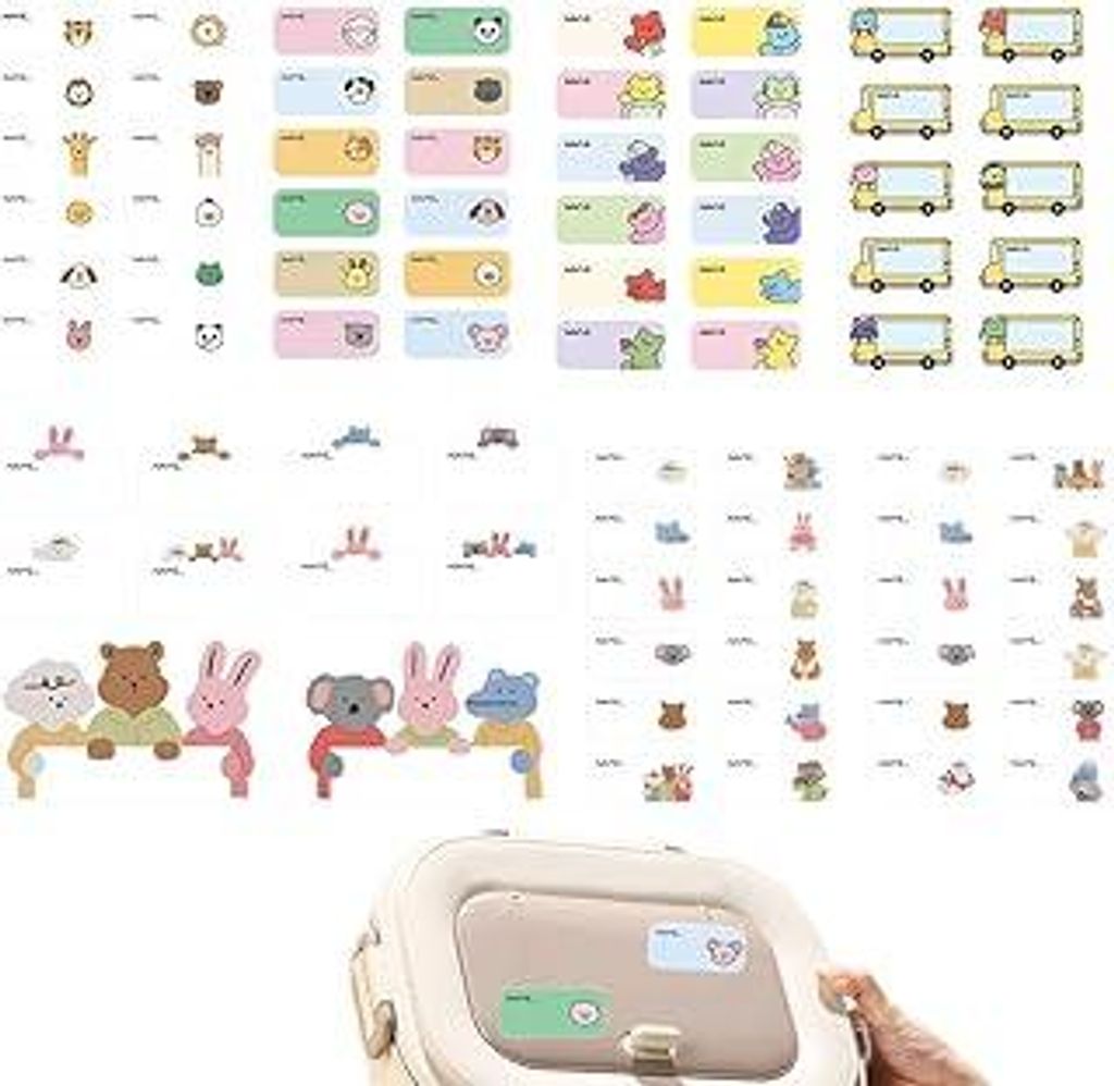 8 Stück Namensaufkleber kinder, Kein bügeln, Für kleidung, schule, gegenstände, kita, Namensschilder personalisiert