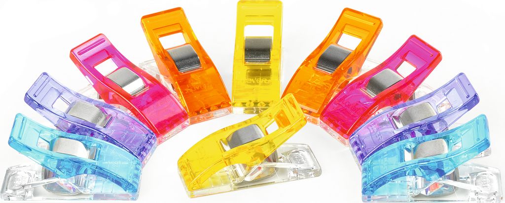 Clover Stoffklammern Wonder Clips in verschiedenen Ausführungen : Farbig sortiert : 10er Pack