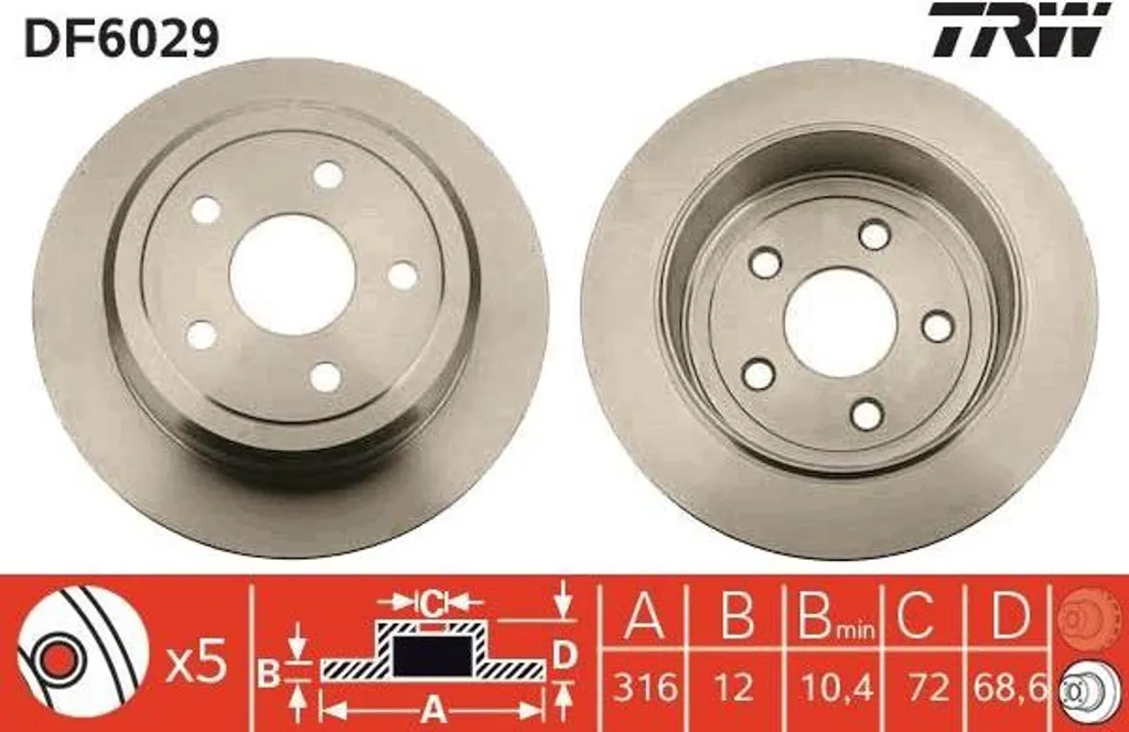 Disque de frein TRW DF6029 : fini les vibrations sur votre Wrangler