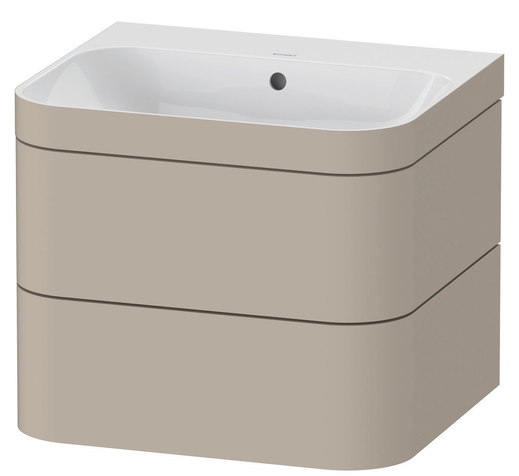 Duravit Happy D.2 Plus c-bonded Set wandhängend, 575x490mm, 2 Schubkästen, ohne Hahnloch, HP4635N6060