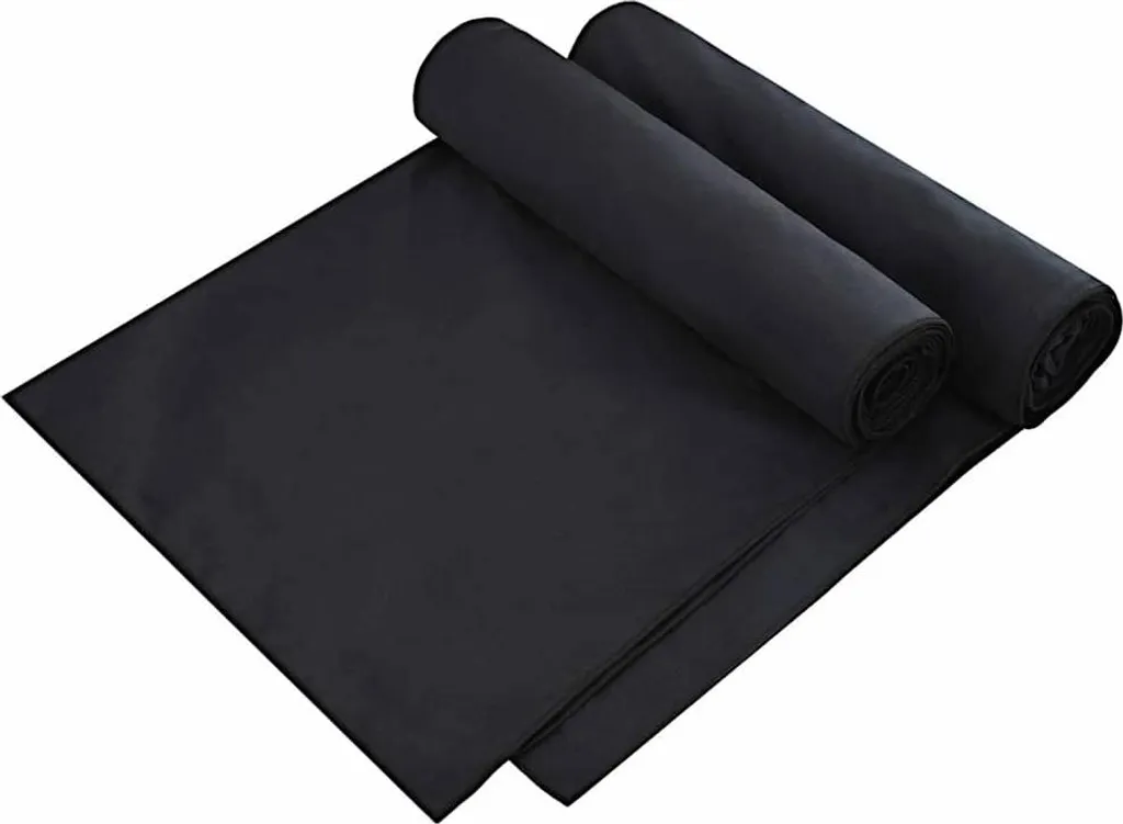 Serviette pour transat de piscine 210 x 75 cm Noir - Protection 2 pcs