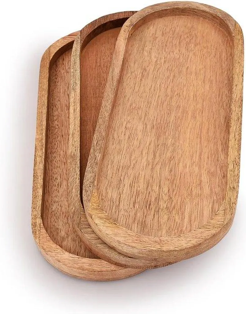Plateaux en Bois de Qualité Supérieure 30cm, Design Ovale et Durable
