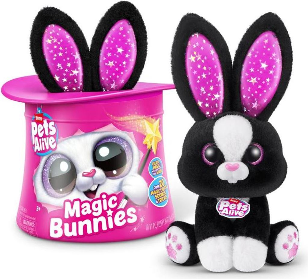 Zuru Pets Alive Magic – Kouzelný králík v klobouku, černý – Obrázek produktu 
