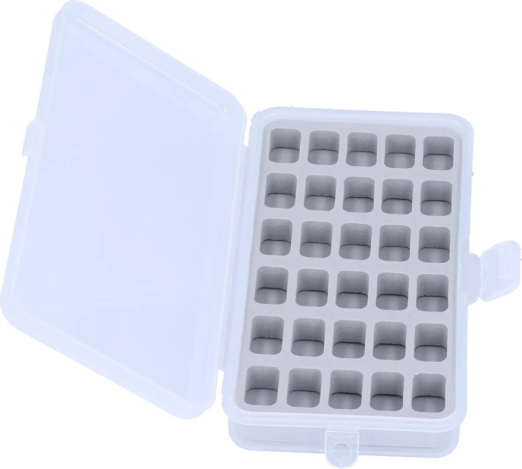 Contenitore 30 Spoline Vuote: Organizer Trasparente per Cucito DIY