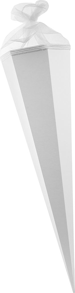 Bastelschultüte sechseckig, 85 cm weiß