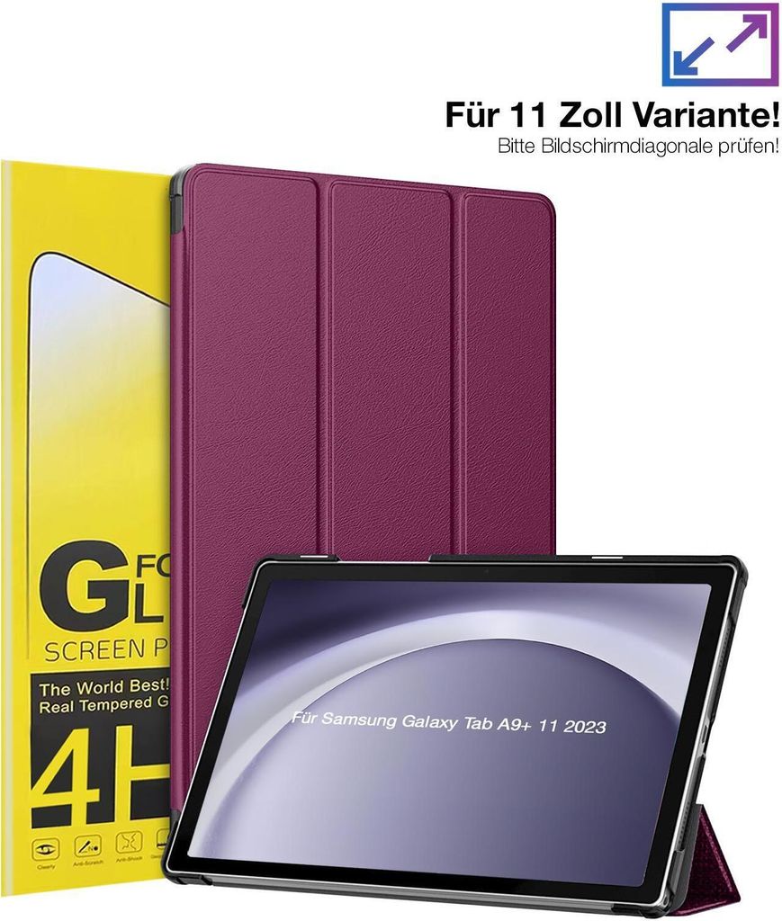 Schutzhülle + 2x 4H Displayfolie für Samsung Galaxy Tab A9+ Produktbild 