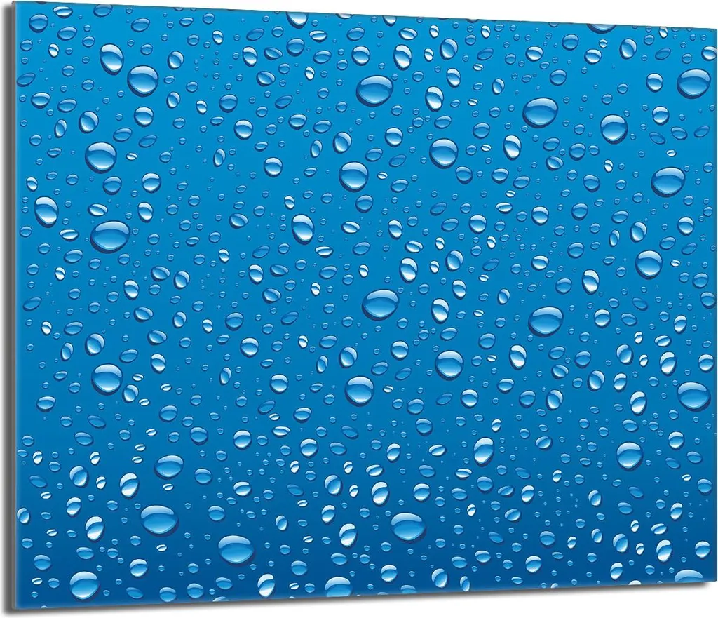 Piastra Copriforno 60x52 Vetro Temperato Gocce Blu | Copri Piano Cottura