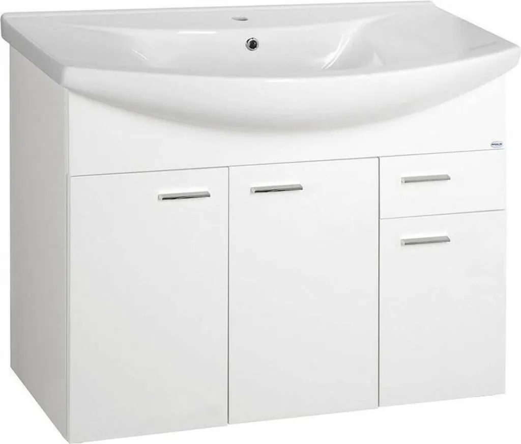 Commode de rangement blanche ZOJA 93x74cm pour salon et bureau moderne