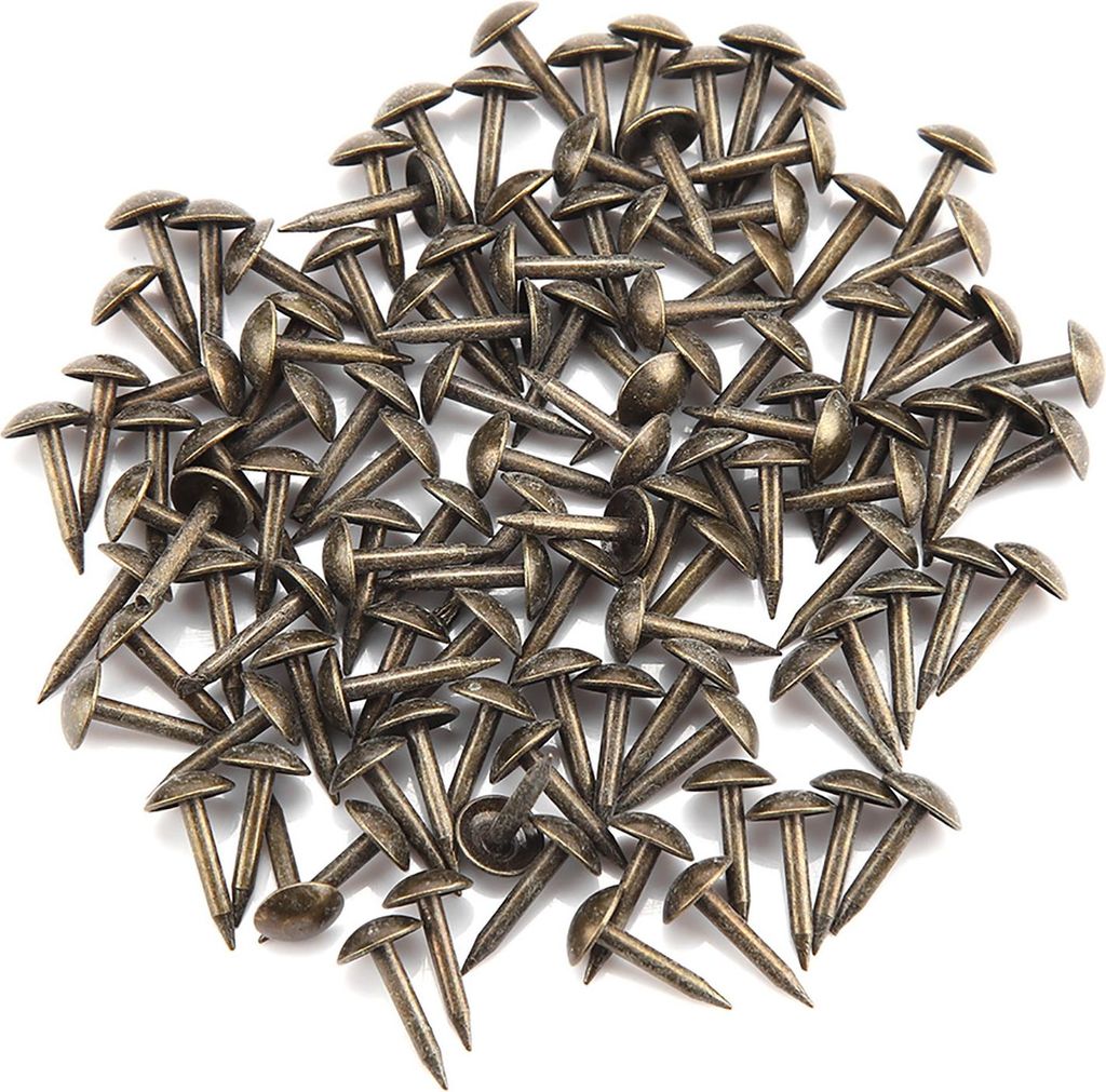 100 Stück verdickte Eisenklammern, Nägel, Befestigungselemente für Möbel, Trommeln, Holztüren (6 x 12 mm)