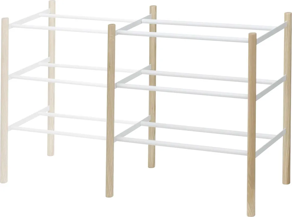 Yamazaki PLAIN Étagère à Chaussures Blanche Extensible 41-70cm Métal