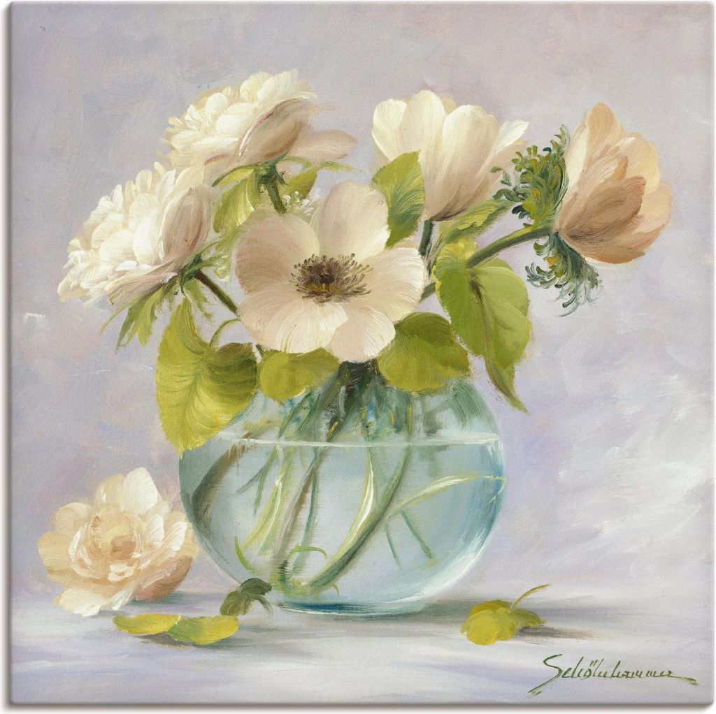 ARTland Leinwandbild Gelbe Windröschen Größe: 40x40 cm