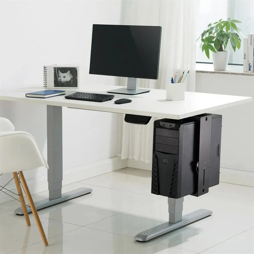 Fixation Sous Bureau pour Unité Centrale - Support PC Réglable Acier - 6