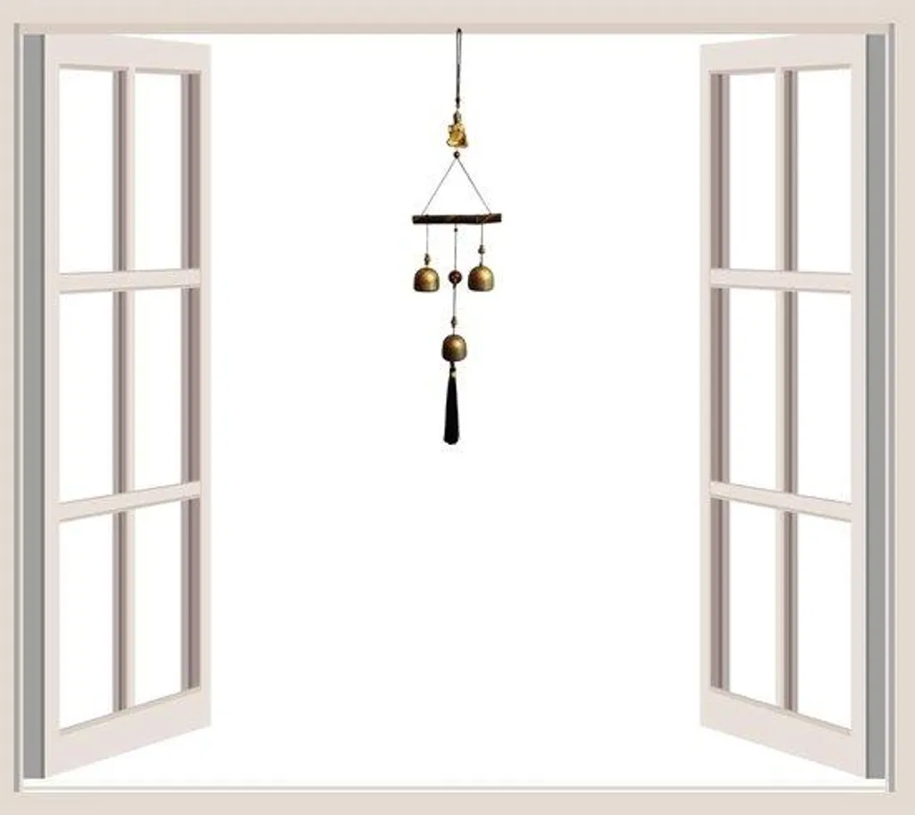 Décoration de jardin zen : Carillon éolien Bouddha 60 cm en métal cuivré
