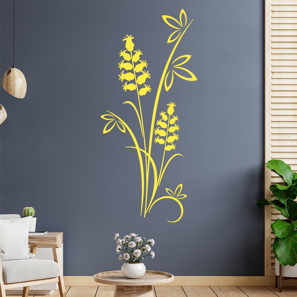 Blüten - Staude - Kelch Wandtattoo in 6 Größen - Wandaufkleber Wall Sticker - Dekoration, Küche, Wohnzimmer, Schlafzimmer, Badezimmer