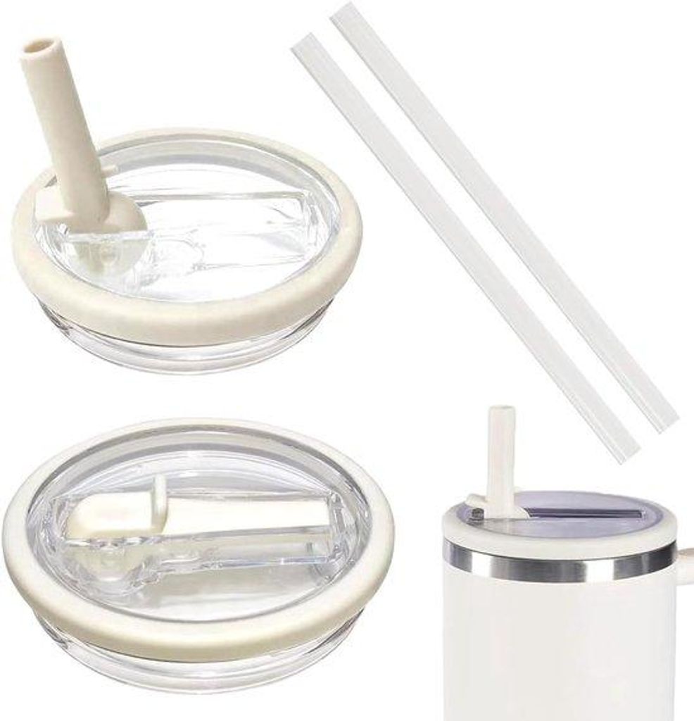Cup-Accessoire-Set, 2 Stück, leckfreies Deckel mit Röhrchen, kompatibel mit Bechern, Röhrchen-Abdeckung, praktischer Accessoire für großen Bec...