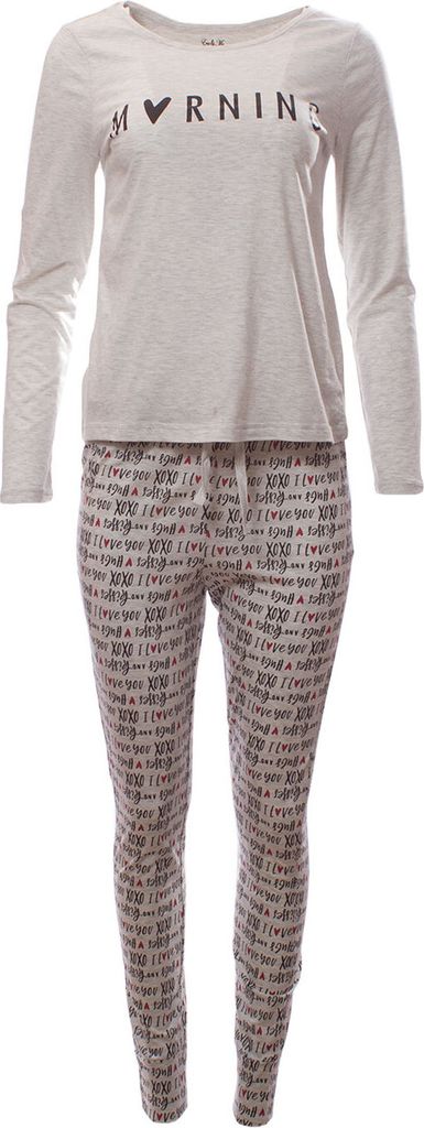 Damen Pyjama Schlafanzug 2-teilig mit Hose & Oberteil Morning-M