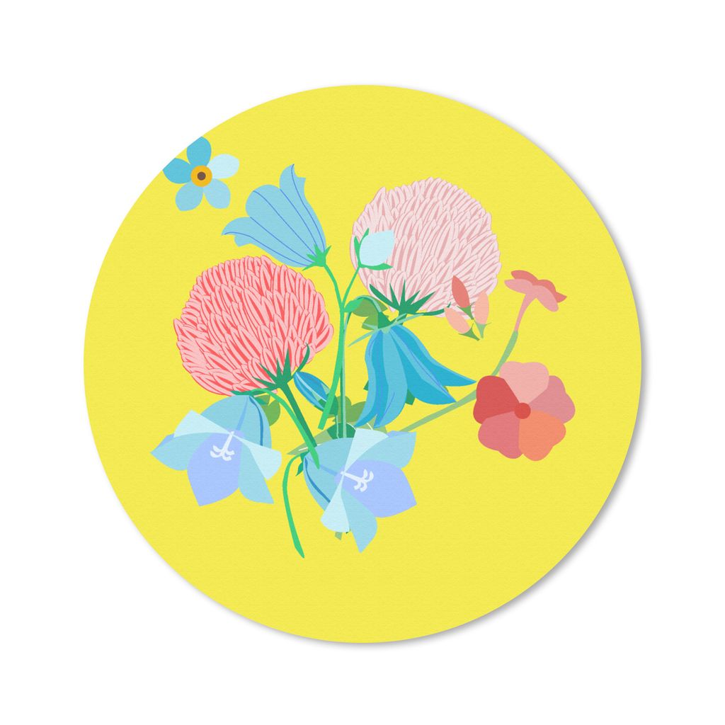 MuchoWow Mauspad Mousepad Blumen - Blumenstrauß - Frühling - Muster 40x40 cm - Mousepads - Maus Mat - Pad - Mausunterlage - Schreibtisch Access...