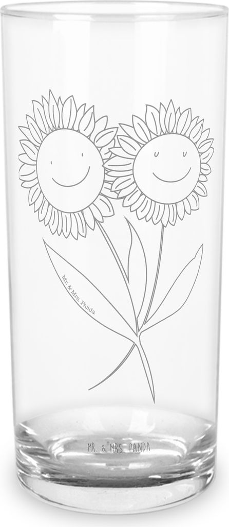 Mr. & Mrs. Panda Cocktailglas Blume Sonnenblume 200 ml - Transparent - Geschenk, Wasserglas, Glas, Tumbler, Sonnenblumen, Saftglas, Beste Freundin,...