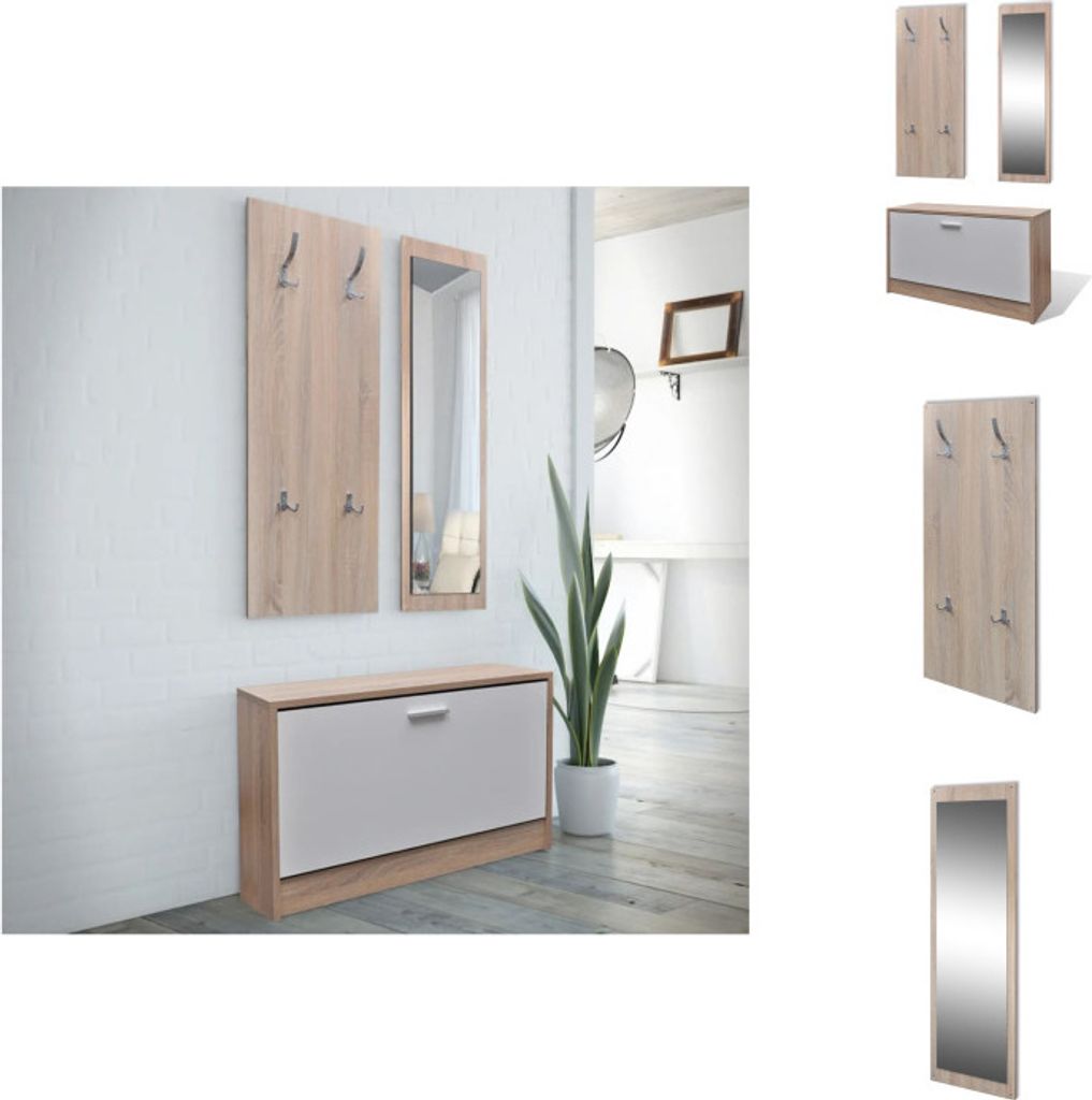 Garderoben Flur 3-in-1 Schuhschrank Schuhkipper Spiegel - Schuhregale & -schränke