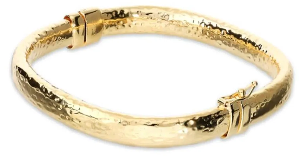 Bracelet Bronze Finition Or Jaune Wset00877.Yg : Design Martelé Antique