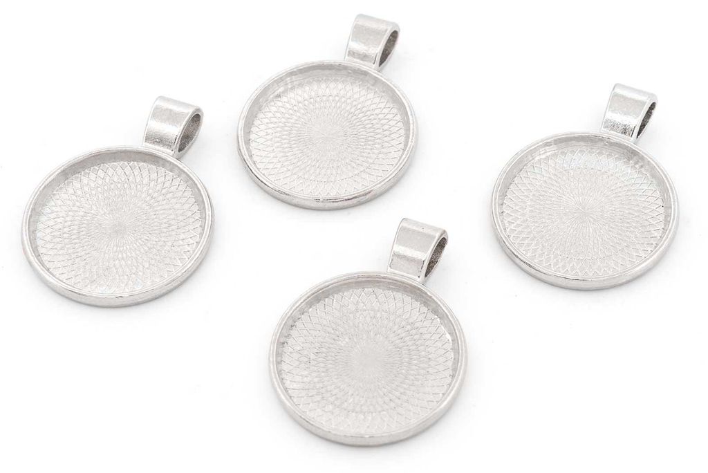 Vintageparts Fassungen für 20 mm Cabochons silberfarben Produktbild 