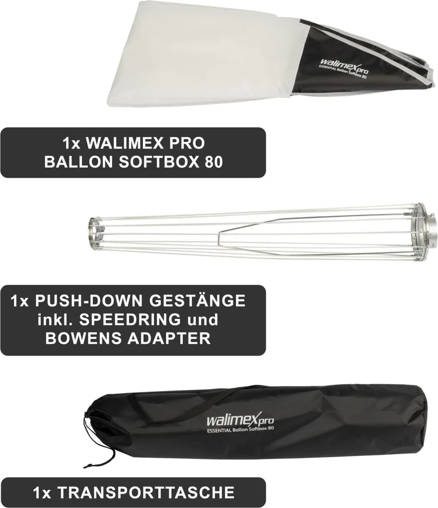Boîte à lumière ballon 80cm Walimex Pro Essential pour éclairage doux - 4