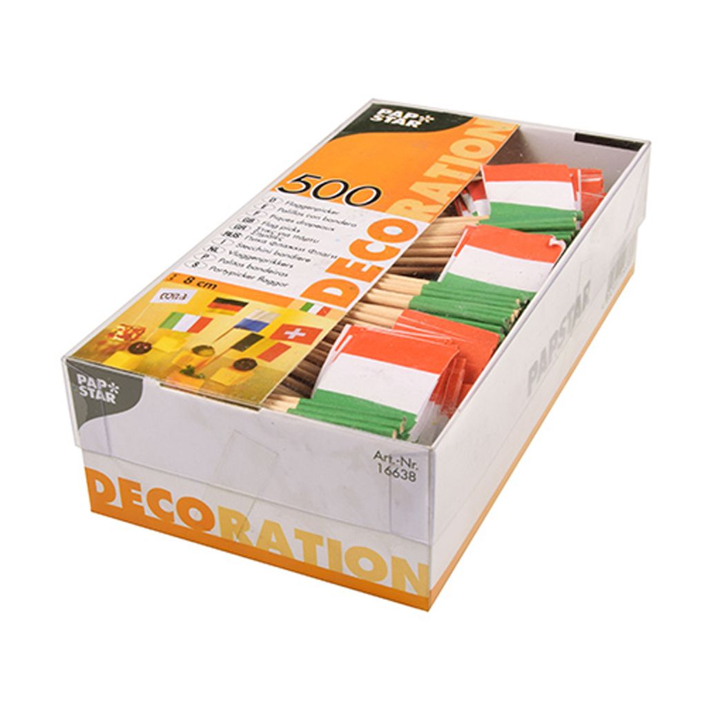 Papstar Deko Picker Flaggen Italien Fahnenpicker 8cm 500 Obrázek produktu 