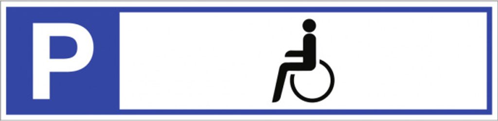 Dreifke Schild Parkplatzreservierer Behindertenparkplatz, Alu, 460x110 mm