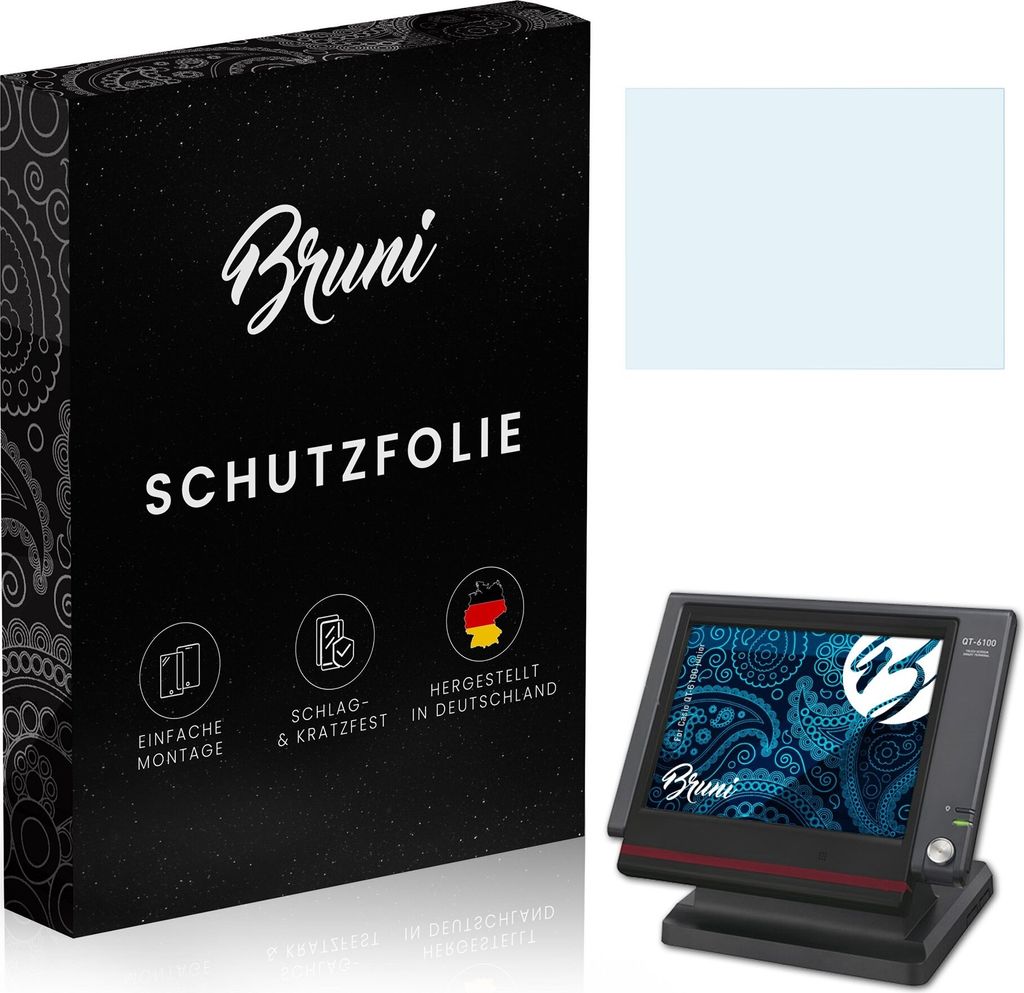 Bruni Basics-Clear 2x Schutzfolie kompatibel mit Casio QT-6100 junior Folie