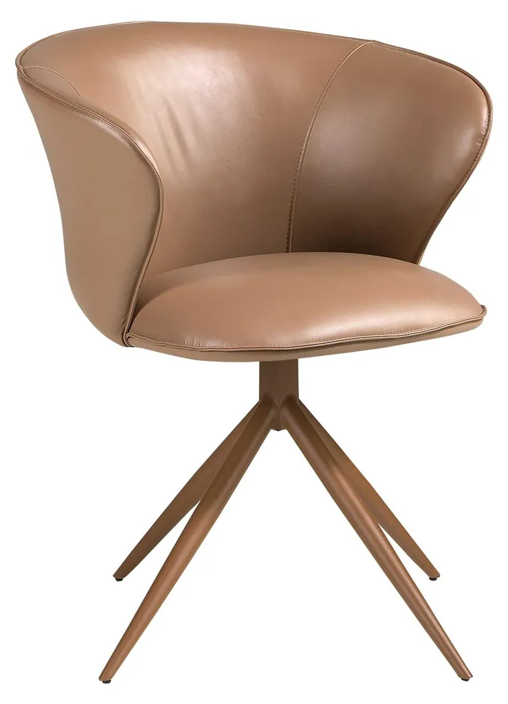 Siège pivotant en similicuir camel 4201 - Chaise de bureau élégante