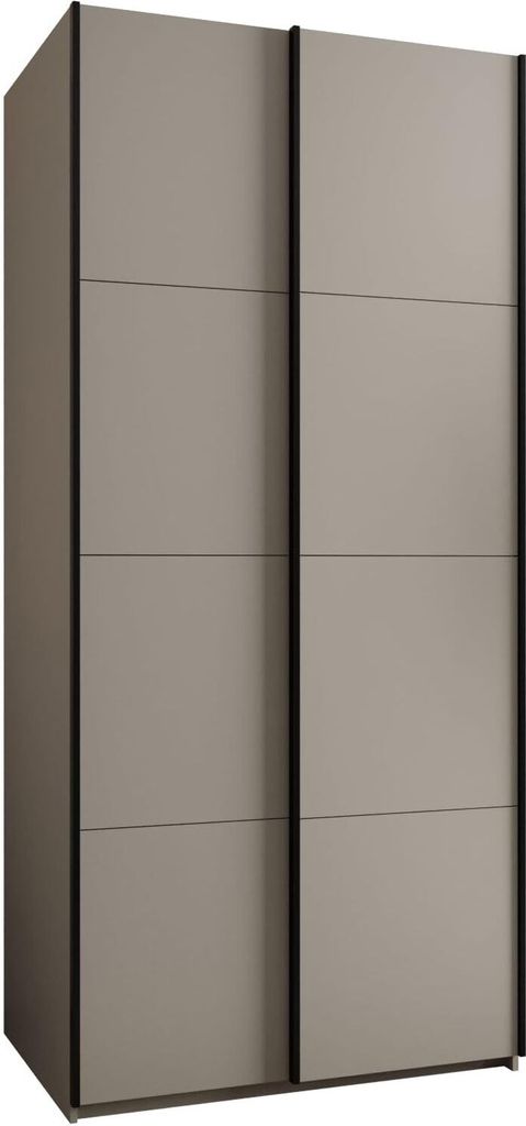 MEBLE KRYSPOL LUX 1 Kleiderschrank - 245,5x100x64cm - Kaschmir, Kaschmir, Schwarz