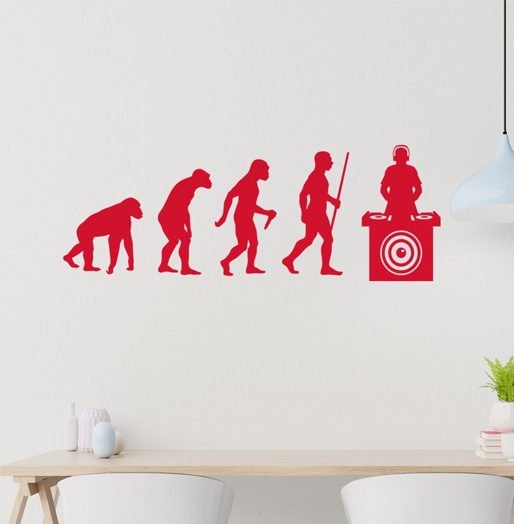 DJ Music Bass Evolution Wandtattoo Wandaufkleber Wall Sticker - Dekoration, Küche, Wohnzimmer, Schlafzimmer, Badezimmer