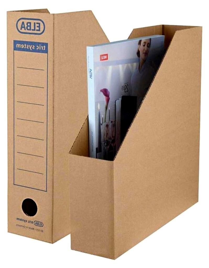Stehsammler aus Pappe, tric System, mit Archivaufdruck, naturbraun, 12 Stück
