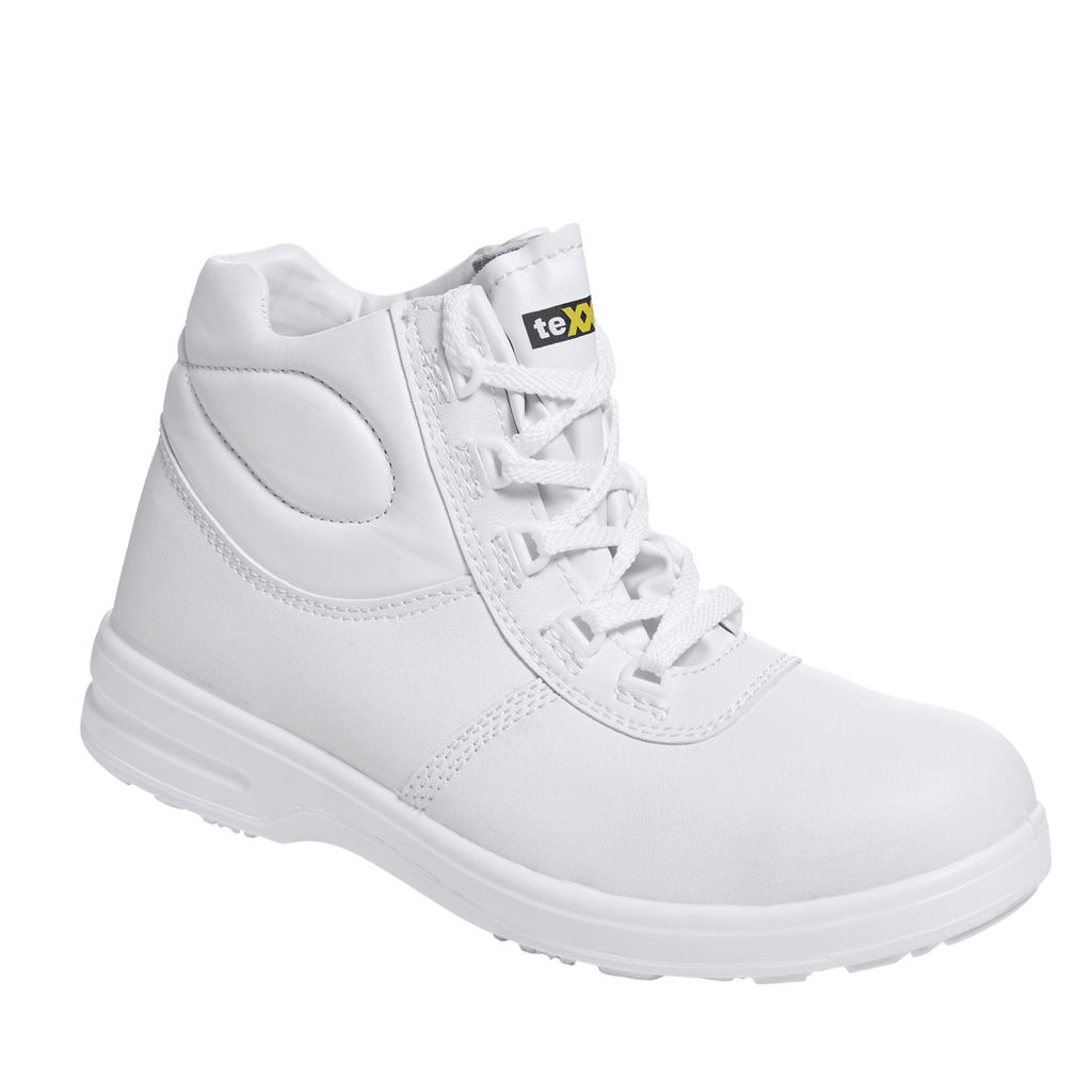 A white safety boot is shown against a white background.